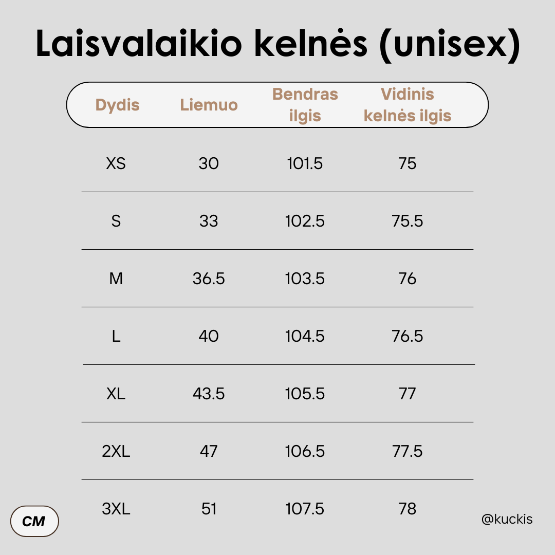 Laisvalaikio kelnės (unisex)