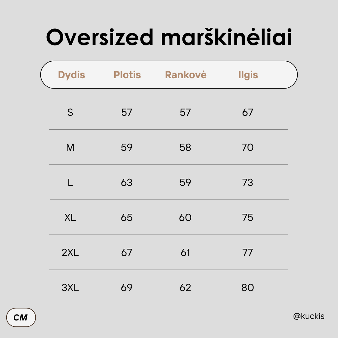Oversized Marškinėliai 'I'M OK' (ilgomis)