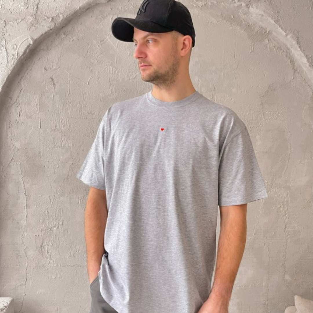 Marškinėliai su širdele (unisex)