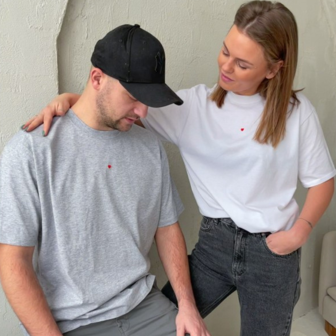 Marškinėliai su širdele (unisex)