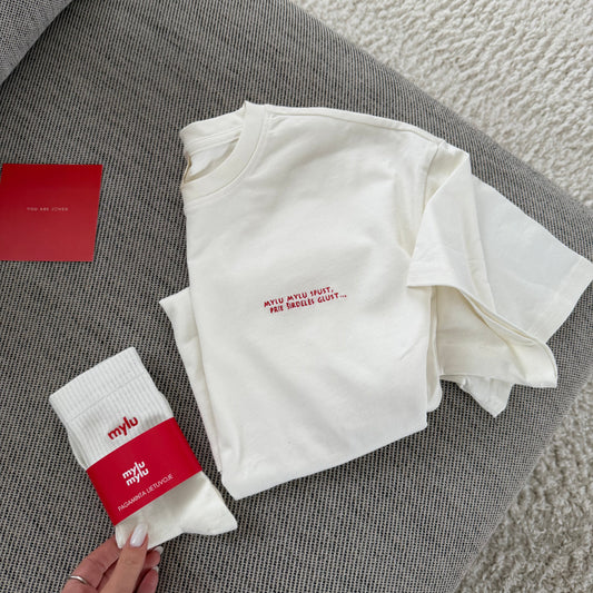 Milky unisex oversized marškinėliai 'mylu spust..'