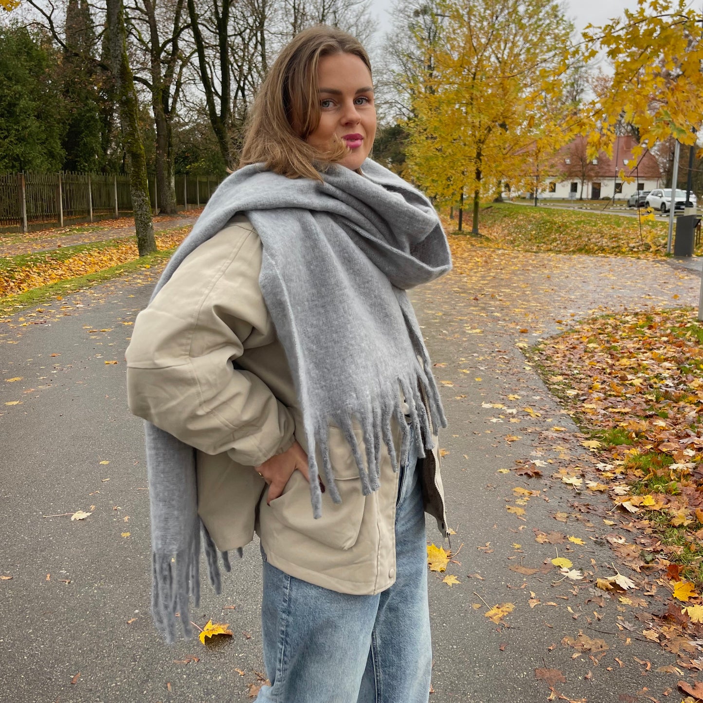 Žieminis šalikas 'maxi'