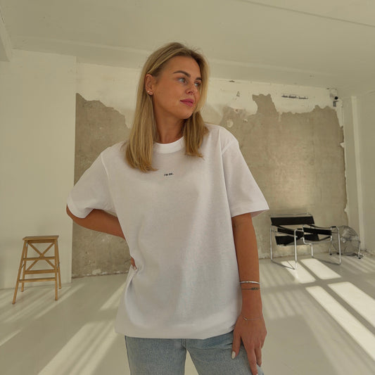 Unisex Marškinėliai 'I'M OK' (White)