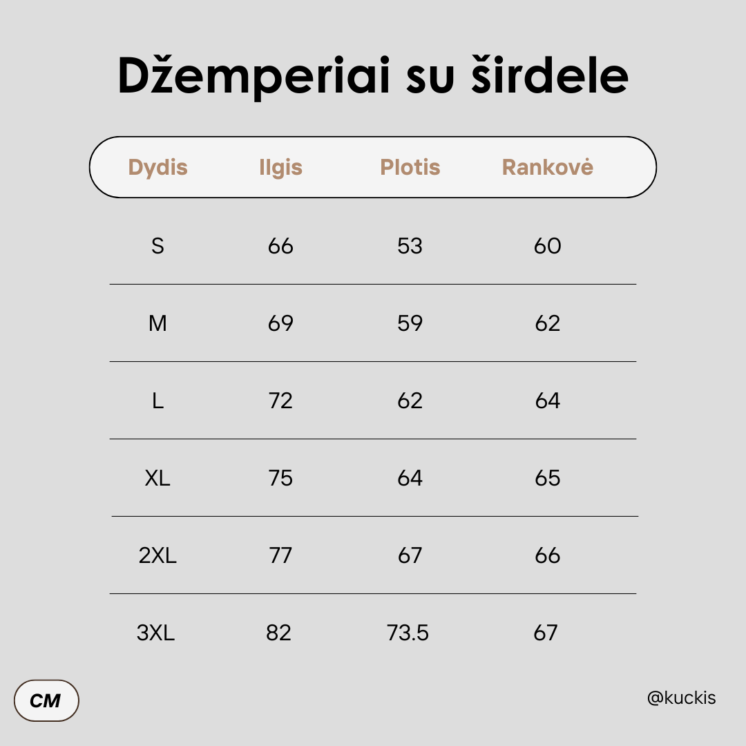 Džemperiai su širdele (XS-3XL)