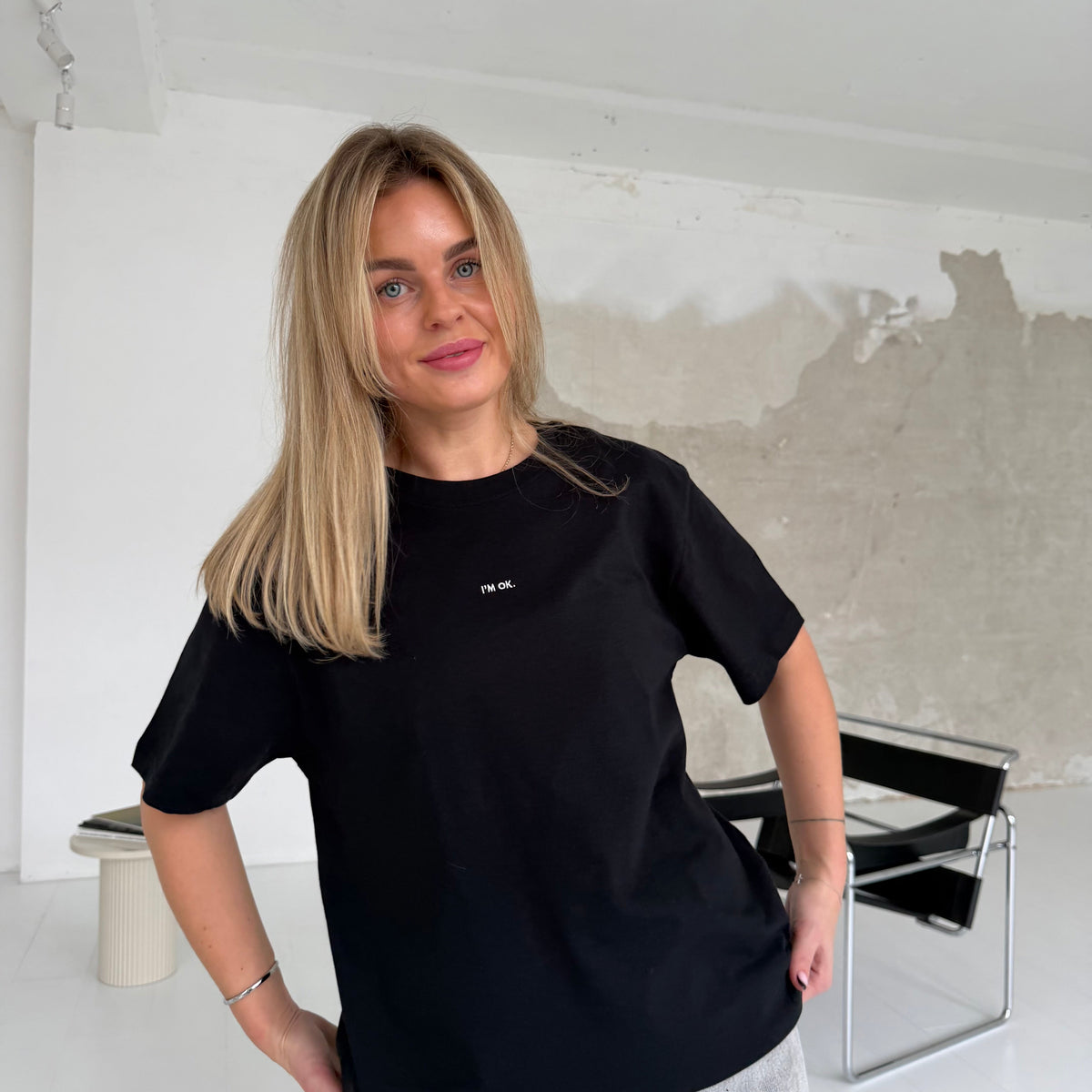 Unisex Marškinėliai 'I'M OK' (Black)